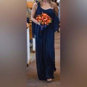 David’s Bridal Navy Blue Formal Bridesmaid Dress